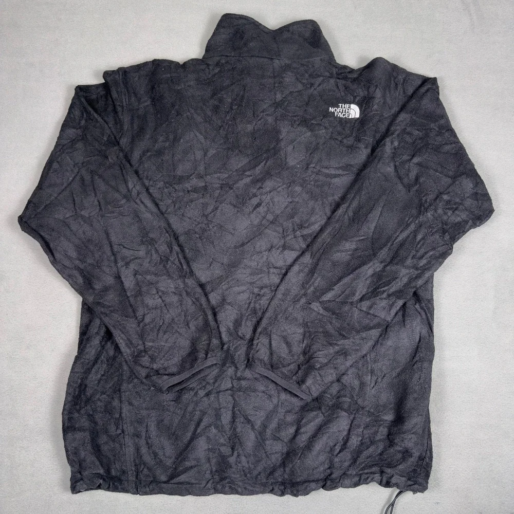 The North Face Mens XL Black Full Zip Fleece Jacket Mock Neck Logo Outdoor